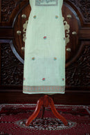 Mitti – The Earthy Grace | Jamdani Muga Cotton Suit Piece – Sea Green