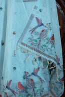 Mitti – The Earthy Grace | Jamdani Muga Cotton Suit Piece – Sky Blue