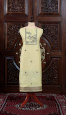 Mitti – The Earthy Grace | Jamdani Muga Cotton Suit Piece – Lemon Yellow