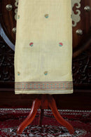 Mitti – The Earthy Grace | Jamdani Muga Cotton Suit Piece – Lemon Yellow