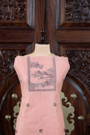 Mitti – The Earthy Grace | Jamdani Muga Cotton Suit Piece – Peach