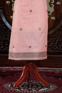 Mitti – The Earthy Grace | Jamdani Muga Cotton Suit Piece – Peach