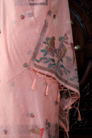 Mitti – The Earthy Grace | Jamdani Muga Cotton Suit Piece – Peach