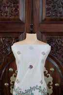 Katha – The Woven Tale | Muga Cotton Suit Piece – Off-White Red