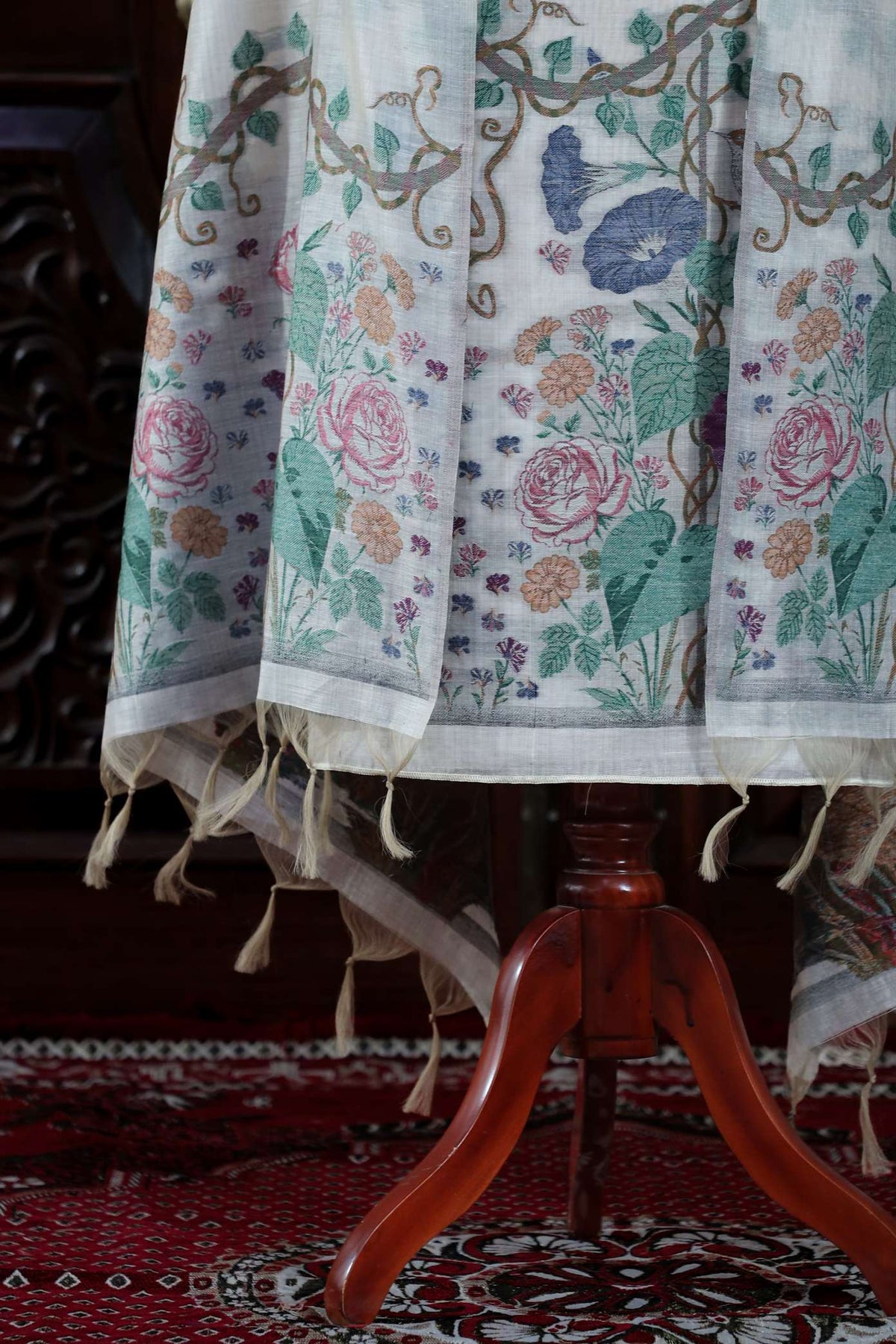 Katha – The Woven Tale | Muga Cotton Suit Piece – Off-White Rani