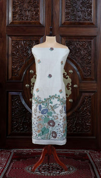 Katha – The Woven Tale | Muga Cotton Suit Piece – Off-White Mustard