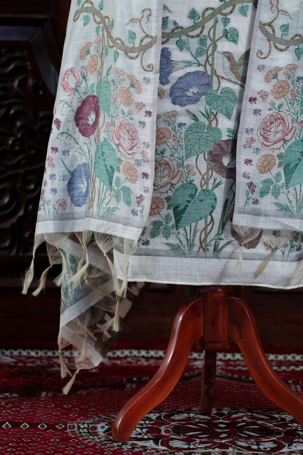Katha – The Woven Tale | Muga Cotton Suit Piece – Off-White Mustard