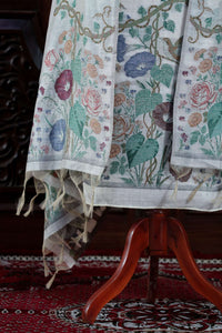 Katha – The Woven Tale | Muga Cotton Suit Piece – Off-White Mustard