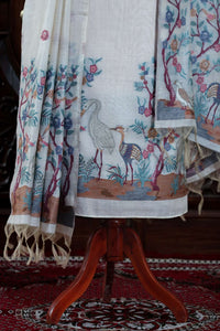 Dhara – The Earthly Flow | Muga Cotton Suit Piece – Off-White Rani