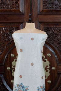 Dhara – The Earthly Flow | Muga Cotton Suit Piece – Off-White Mustard