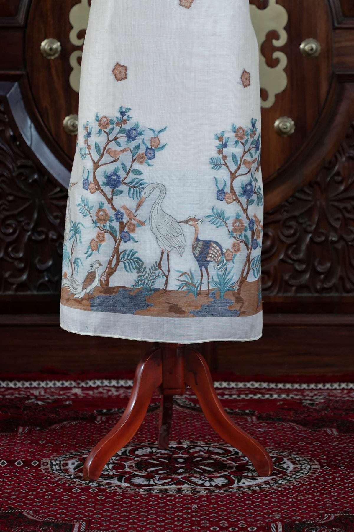 Dhara – The Earthly Flow | Muga Cotton Suit Piece – Off-White Mustard