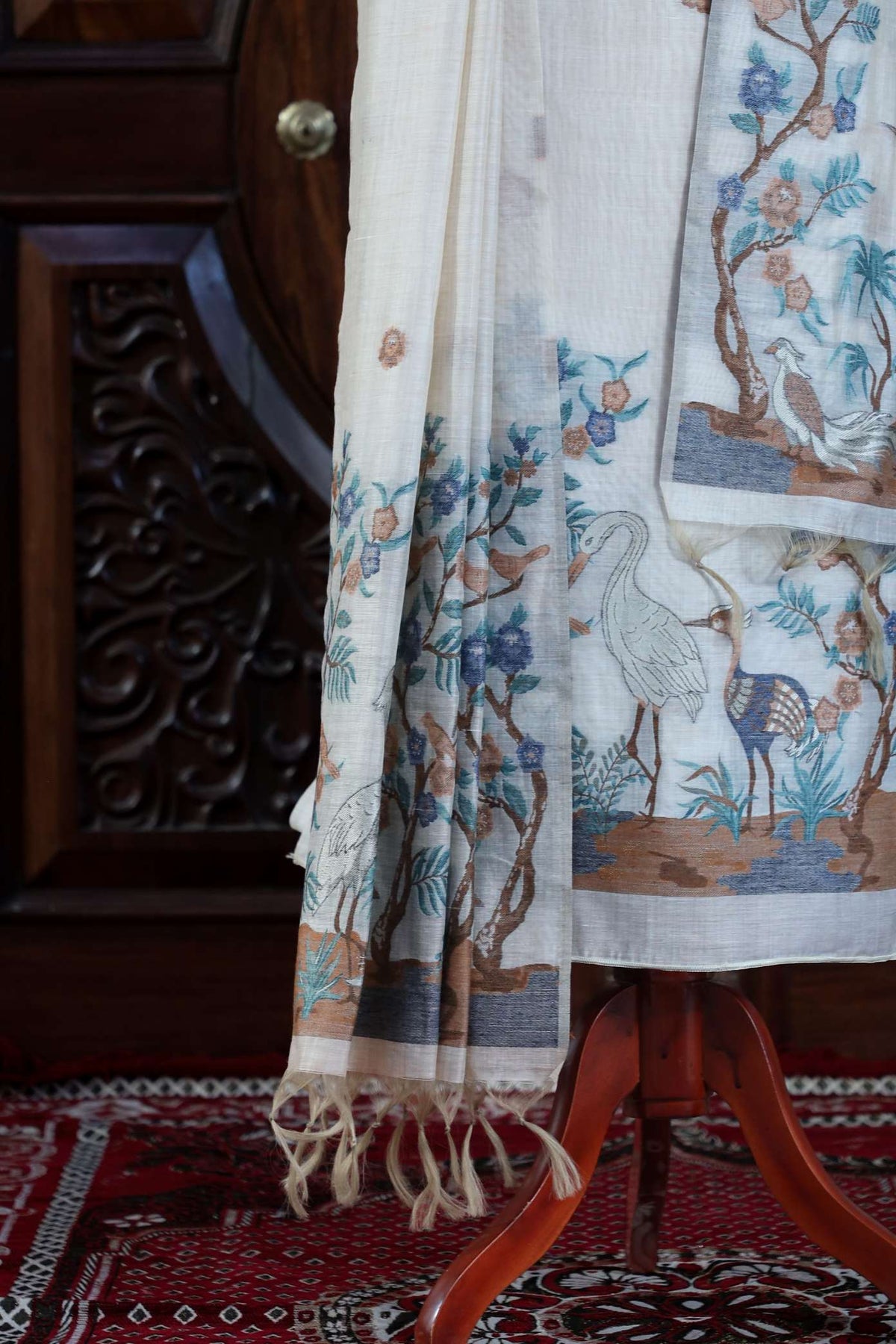 Dhara – The Earthly Flow | Muga Cotton Suit Piece – Off-White Mustard