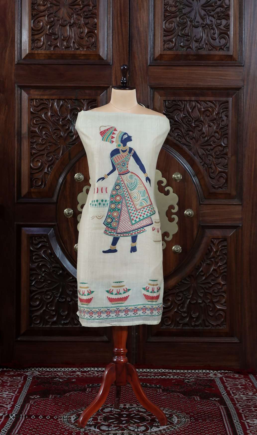 Nazm – The Woven Verse | Muga Cotton Suit Piece – Cream