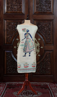 Nazm – The Woven Verse | Muga Cotton Suit Piece – Cream