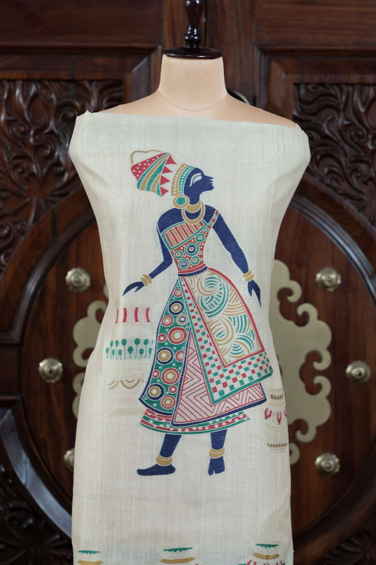 Nazm – The Woven Verse | Muga Cotton Suit Piece – Cream