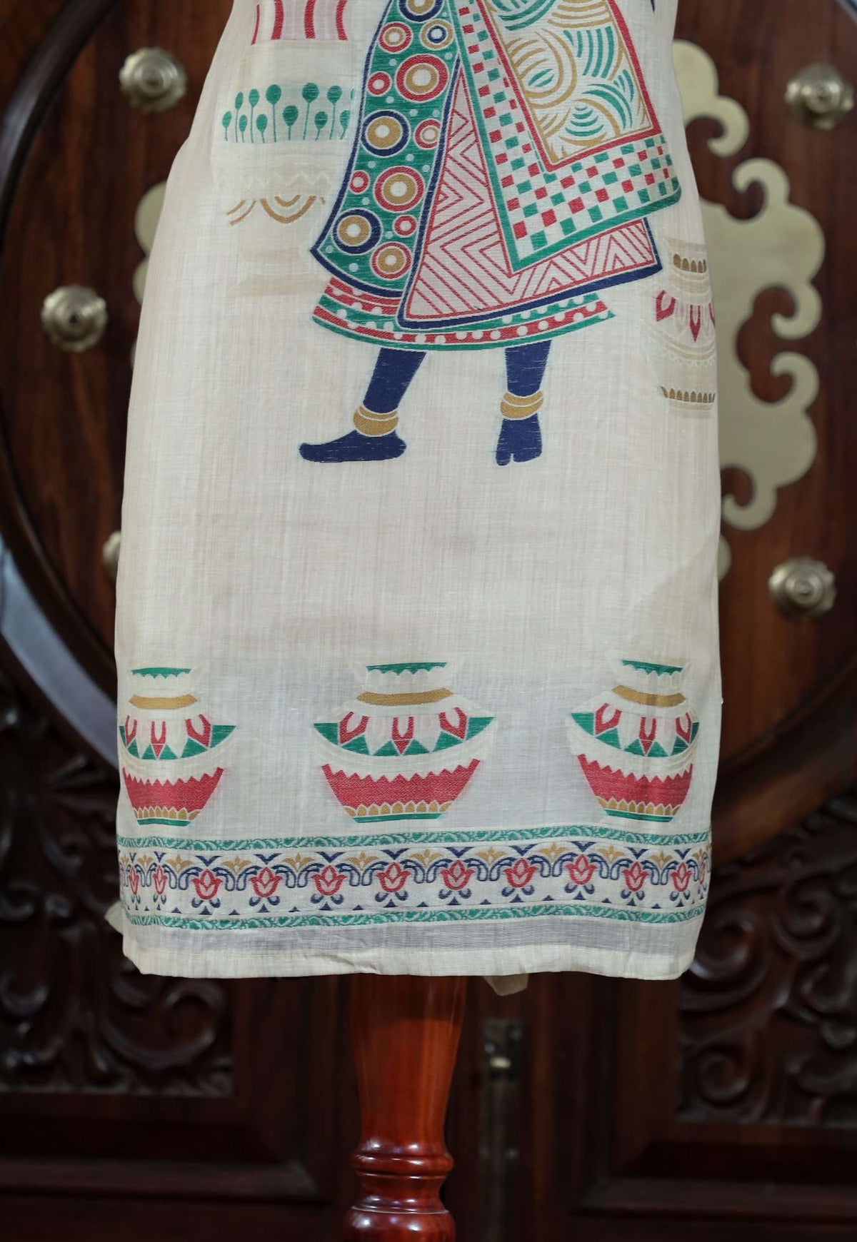 Nazm – The Woven Verse | Muga Cotton Suit Piece – Cream
