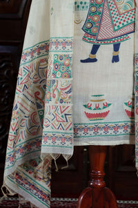 Nazm – The Woven Verse | Muga Cotton Suit Piece – Cream