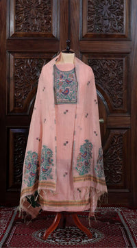 Taar – The Fine Thread | Muga Cotton Suit Piece – Peach