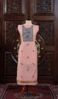 Taar – The Fine Thread | Muga Cotton Suit Piece – Peach