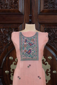 Taar – The Fine Thread | Muga Cotton Suit Piece – Peach