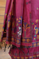 Kumud – The Pichwai Bloom | Pichwai Mul Chanderi Suit Piece – Magenta Pink
