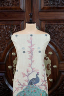 Meher – The Woven Glow | Jamdani Muga Cotton Suit Piece – Cream
