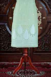 Virsa – The Timeless Weave | Jamdani Muga Cotton Suit Piece – Sea Green