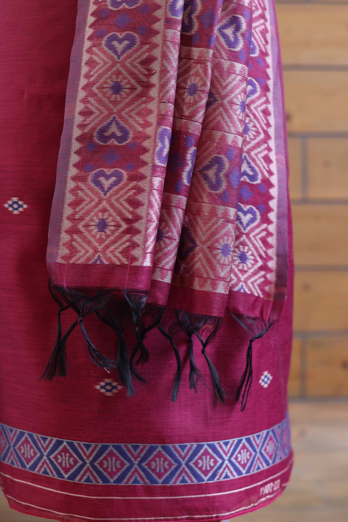 Gul – The Floral Heritage | Ajrakh Mul Chanderi Suit Piece – Magenta Pink