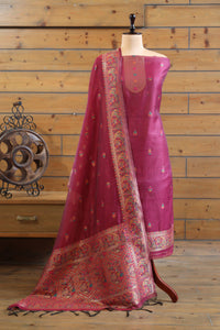 Rang – The Kashmiri Palette | Kashmiri Mul Chanderi Suit Piece – Pink
