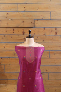 Rang – The Kashmiri Palette | Kashmiri Mul Chanderi Suit Piece – Pink