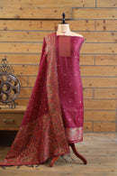 Aafreen – The Kashmiri Grace | Kashmiri Mul Chanderi Suit Piece – Magenta Pink