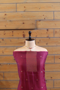 Aafreen – The Kashmiri Grace | Kashmiri Mul Chanderi Suit Piece – Magenta Pink