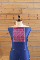 Gul – The Floral Heritage | Ajrakh Mul Chanderi Suit Piece – Indigo Blue