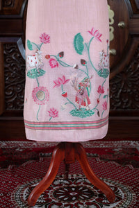 Rooh – The Pichwai Reverie | Pichwai Muga Cotton Suit Piece – Pink
