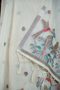 Mitti – The Earthy Grace | Jamdani Muga Cotton Suit Piece – Cream