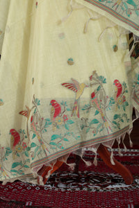 Mitti – The Earthy Grace | Jamdani Muga Cotton Suit Piece – Lemon Yellow