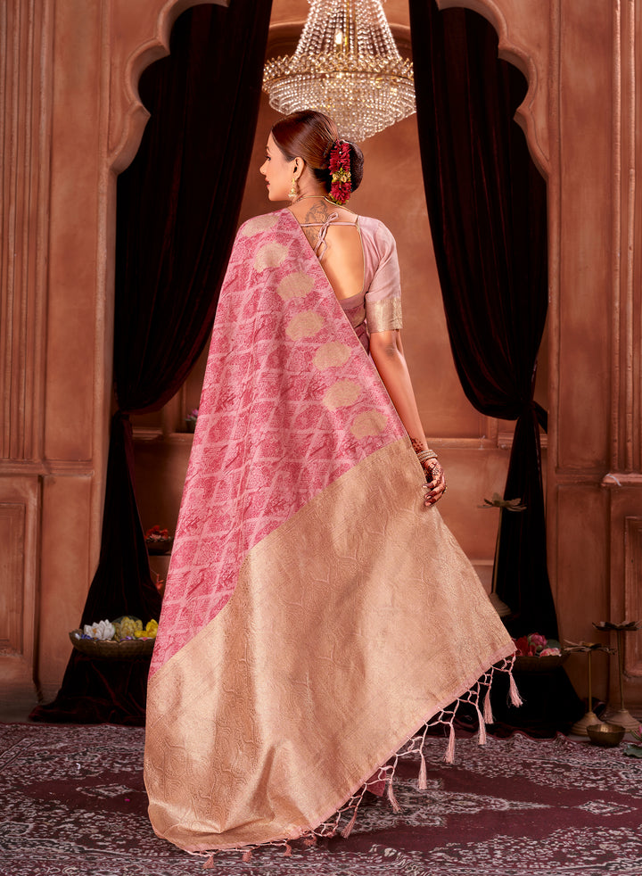 Rani Pink Chanderi Saree Weavekaari