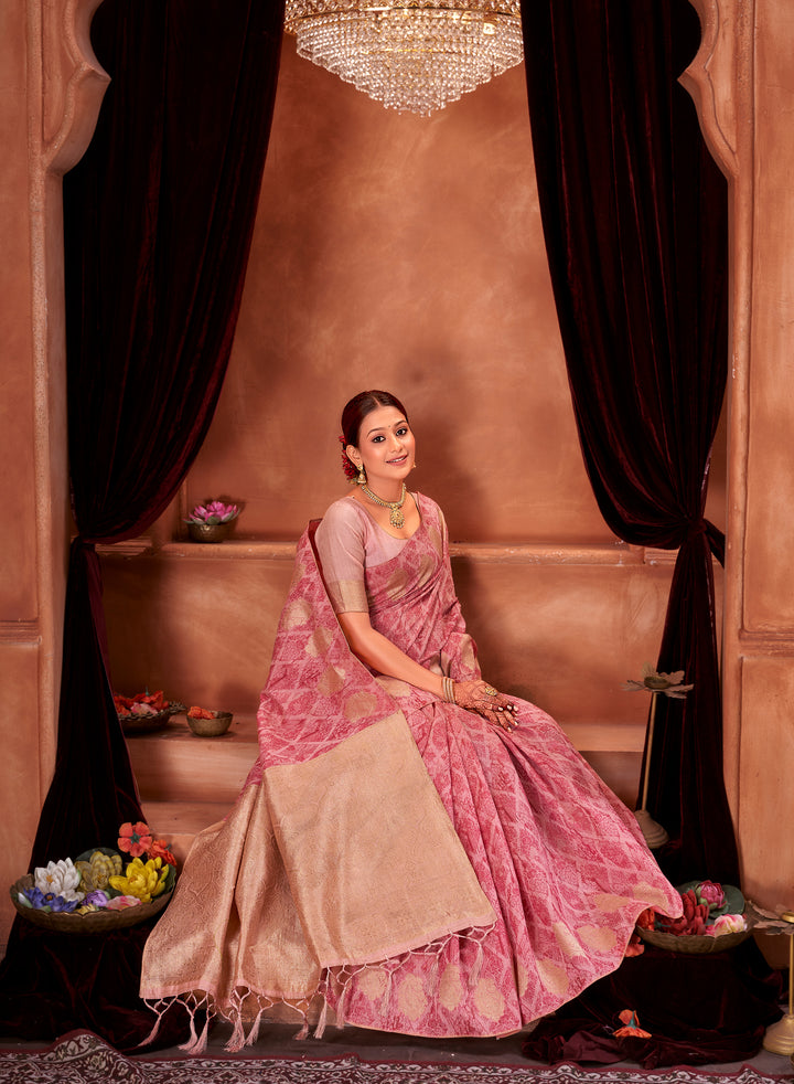 Rani Pink Chanderi Saree Weavekaari