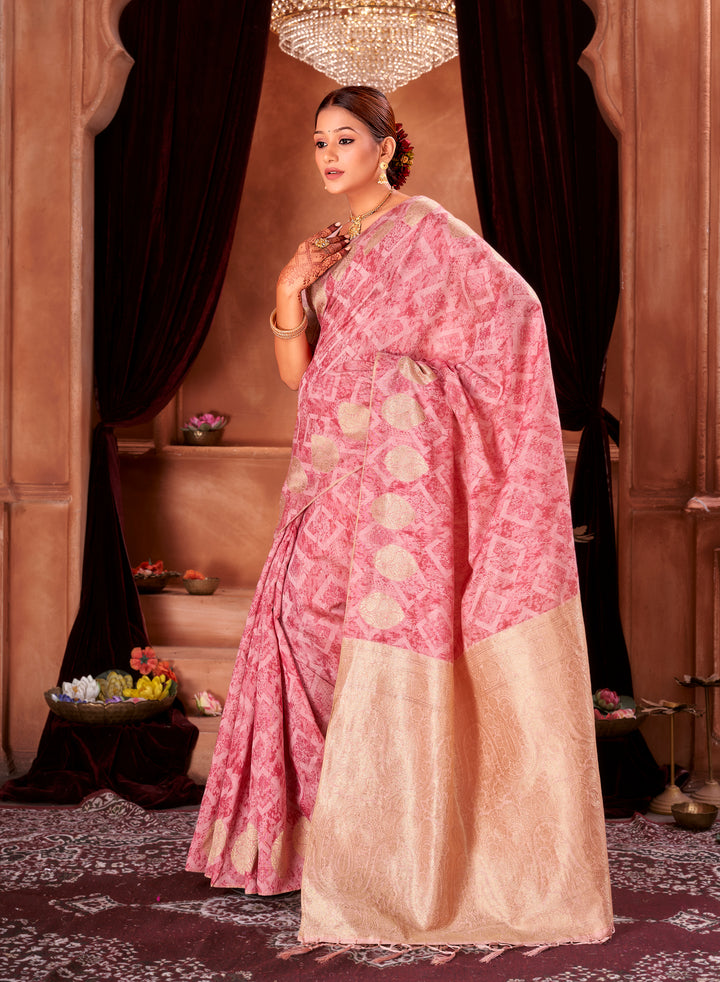 Rani Pink Chanderi Saree Weavekaari