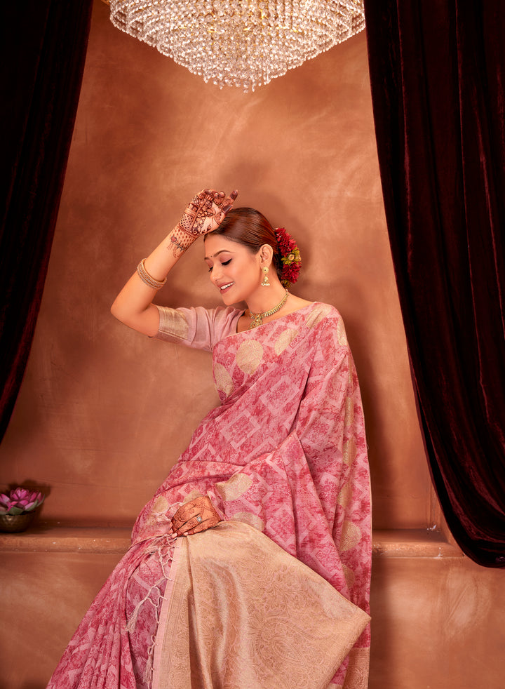 Rani Pink Chanderi Saree Weavekaari