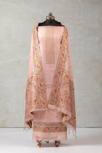 Pink Parade Jamdani Kashmiri Cotton Suit Piece