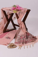 Blush Caravan Jamdani Pichwai Cotton Suit Piece