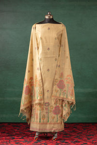 Yellow Whisper Jamdani Munga Cotton Suit Piece