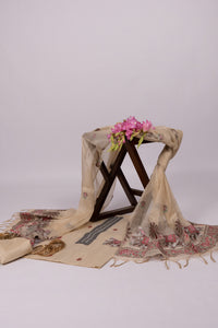Maple Veer Jamdani Pichwai Cotton Suit Piece