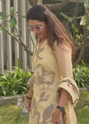 Parchment Detail Jamdani Mul Chanderi Suit Piece