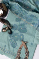 Cyan Grove Jamdani Munga Cotton Suit Piece