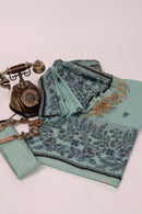 Cobalt Relic Jamdani Mul Chanderi Suit Piece