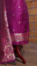Rang – The Kashmiri Palette | Kashmiri Mul Chanderi Suit Piece – Pink