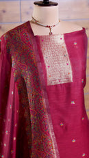 Aafreen – The Kashmiri Grace | Kashmiri Mul Chanderi Suit Piece – Red