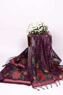 Plum Grove Jamdani Mul Chanderi Suit Piece